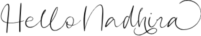Hello Nadhira Font Preview