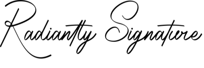 Radiantly Signature Font Preview