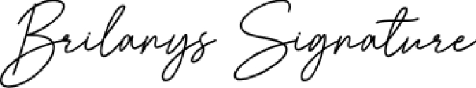 Brilanys Signature Font Preview