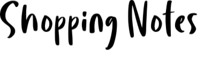 Shopping Notes Font Preview