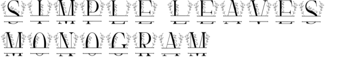 Simple Leaves Monogram Font Preview
