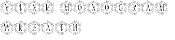 Vine Monogram Wreath Font Preview