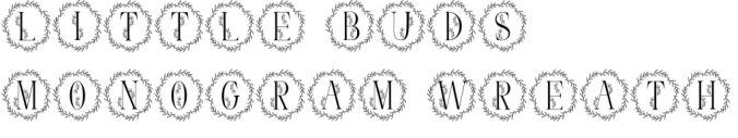Little Buds Monogram Wreath Font Preview