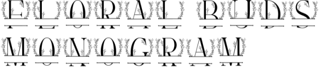 Floral Buds Monogram Font Preview