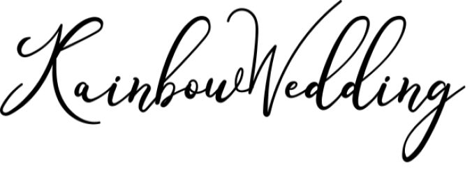 Rainbow Wedding Font Preview