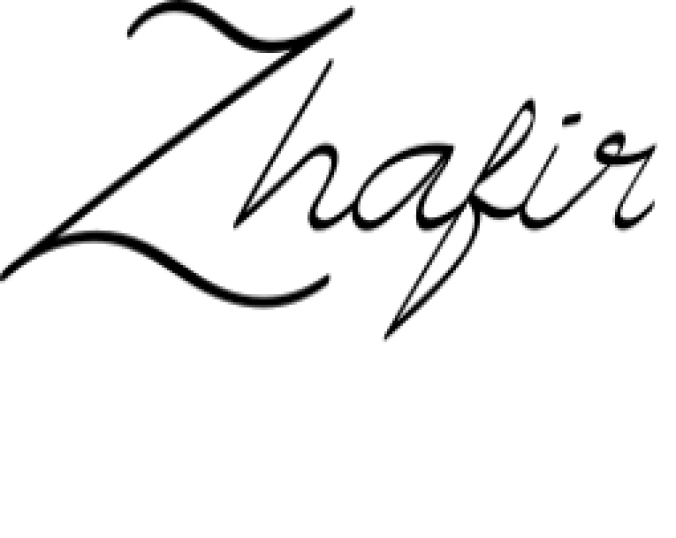 Zhafir Script Font Preview