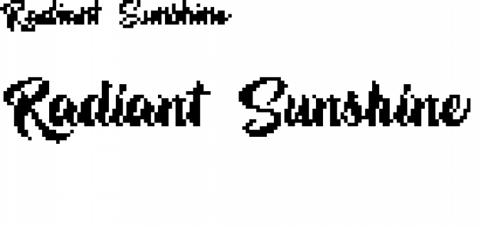 BTX Radiant Sunshine Font Preview