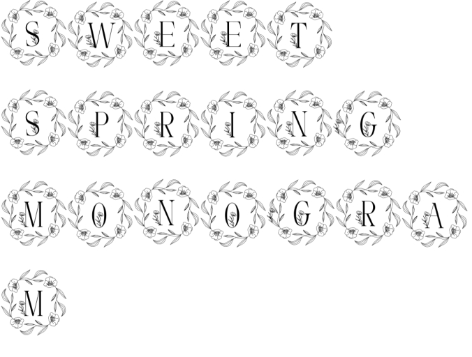 Sweet Spring Monogram Font Preview