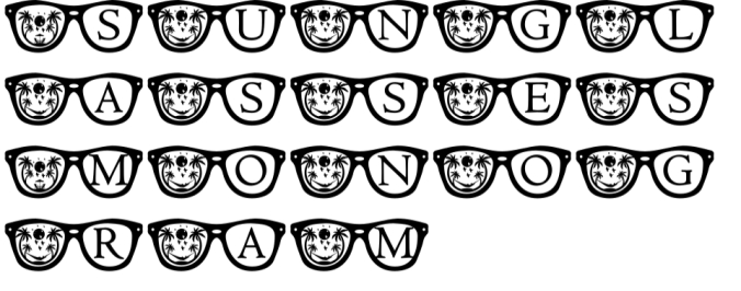 Sunglassess Monogram Font Preview