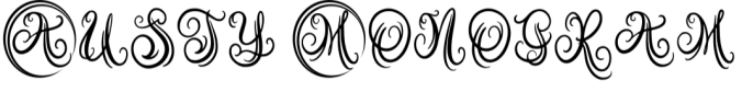 Austy Monogram Font Preview
