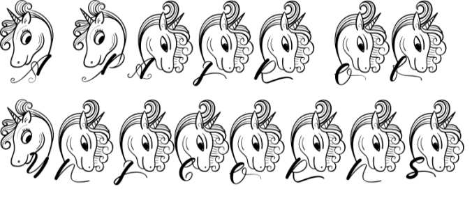 A Pair of Unicorns Font Preview