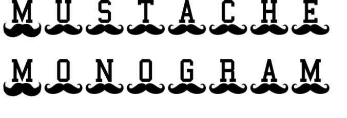 Mustache Monogram Font Preview