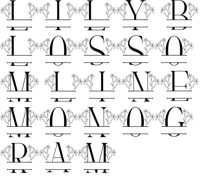 Lily Blossom Line Font Preview