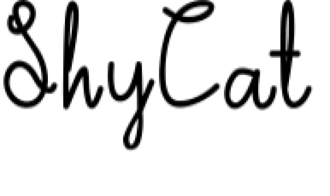 Shy Cat Font Preview