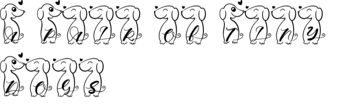 A Pair of Tiny Dogs Font Preview