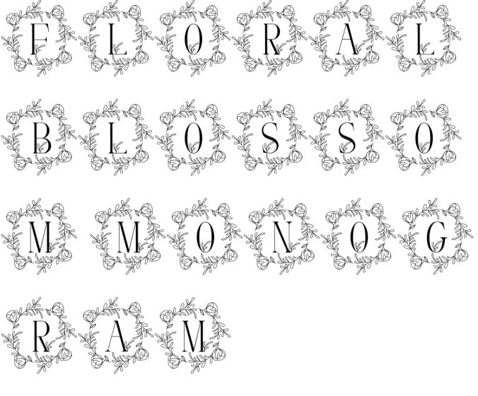 Floral Blossom Monogram Font Preview