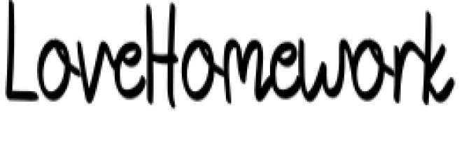 Love Homework Font Preview