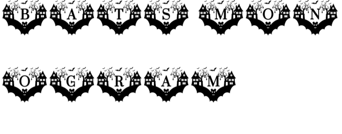 Bats Monogram Font Preview