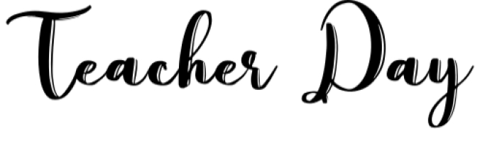 Teacher Day Font Preview