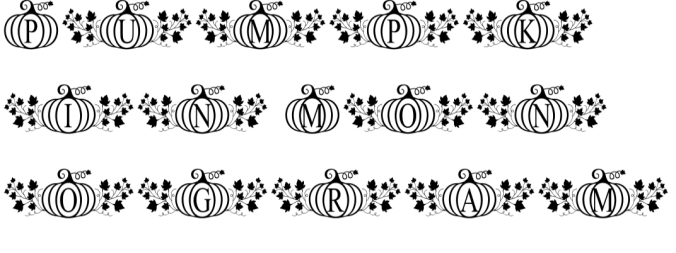 Pumpkin Monogram Font Preview