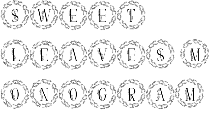 Sweet Leaves Monogram Font Preview