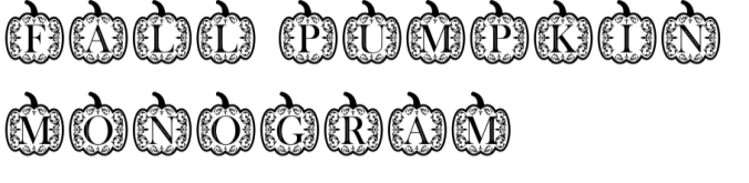 Fall Pumpkin Monogram Font Preview