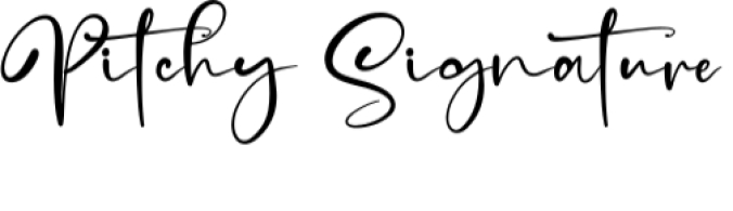 Pitchy Signature Font Preview