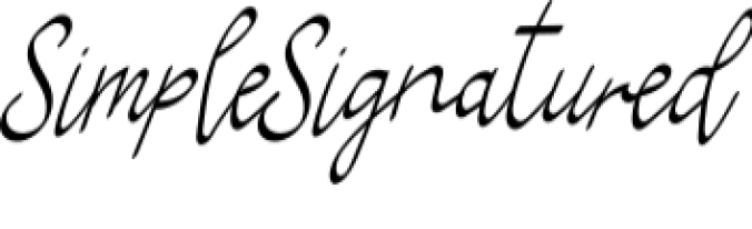 Simple Signatured Font Preview