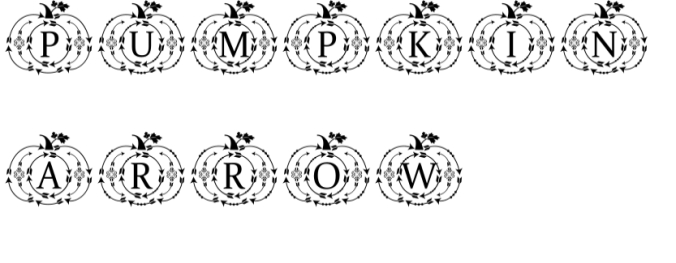 Pumpkin Arrow Font Preview