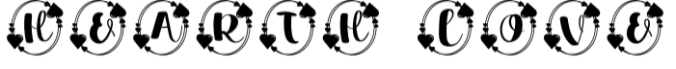 Hearth Love Monogram Font Preview