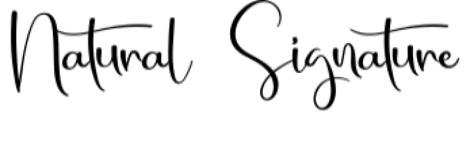 Natural Signature Font Preview