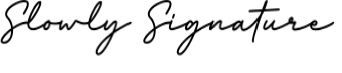 Slowly Signature Font Preview