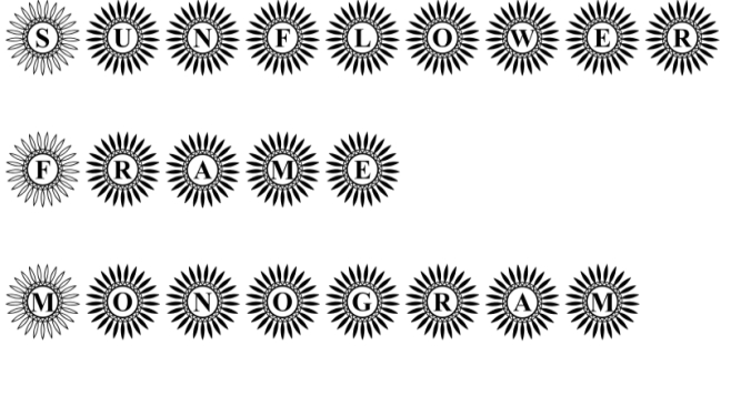 Sunflower Frame Monogram Font Preview