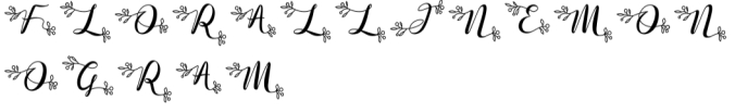 Floral Line Monogram Font Preview
