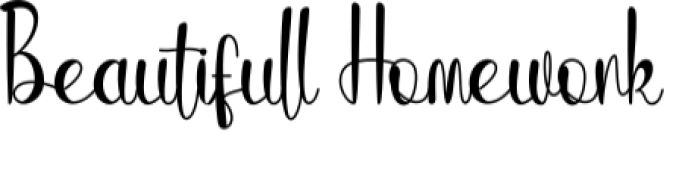 Beautifull Homework Font Preview