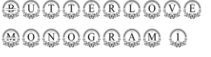 Butterlove Monogram Font Preview