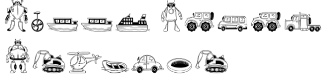 Funny Robot Vehicle Font Preview