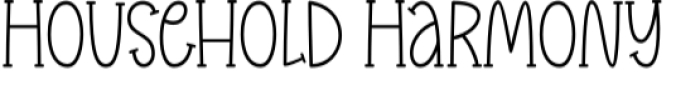 Household Harmony Font Preview