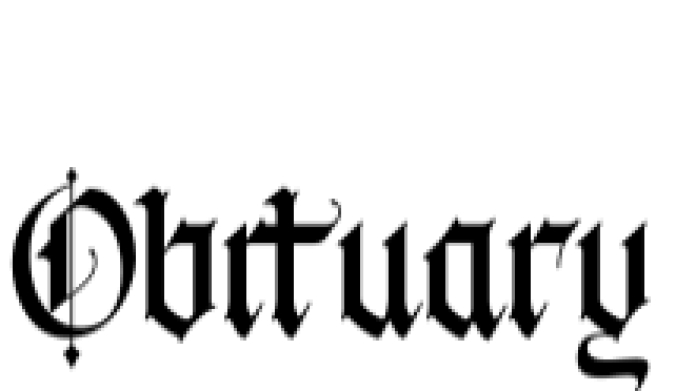 Obituary Font Preview