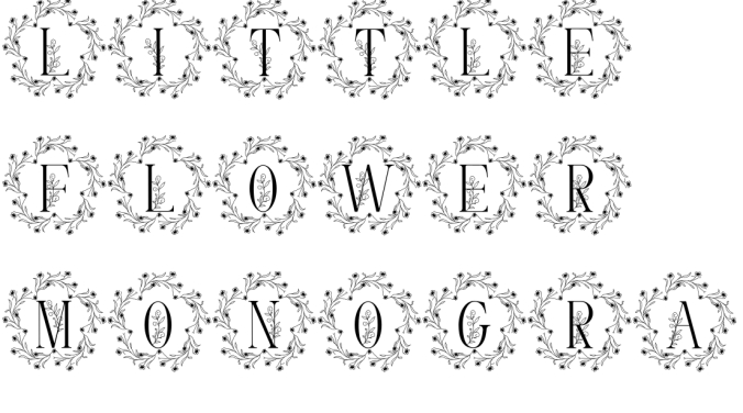 Little Flower Monogram Font Preview