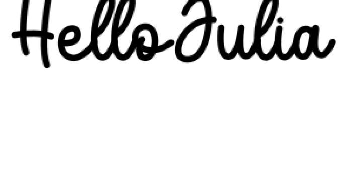 Hello Julia Font Preview