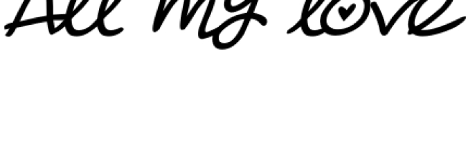 All My Love Font Preview