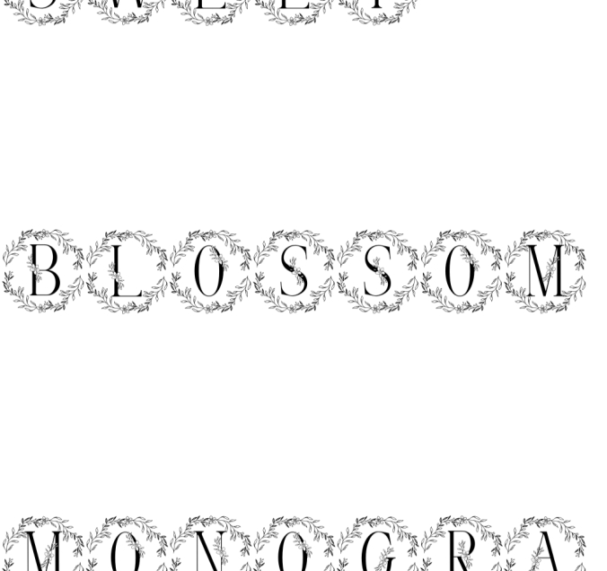 Sweet Blossom Monogram Font Preview