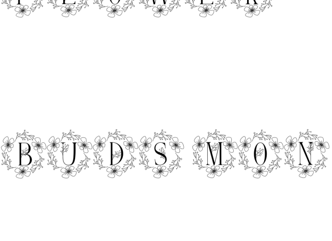 Flower Buds Monogram Font Preview