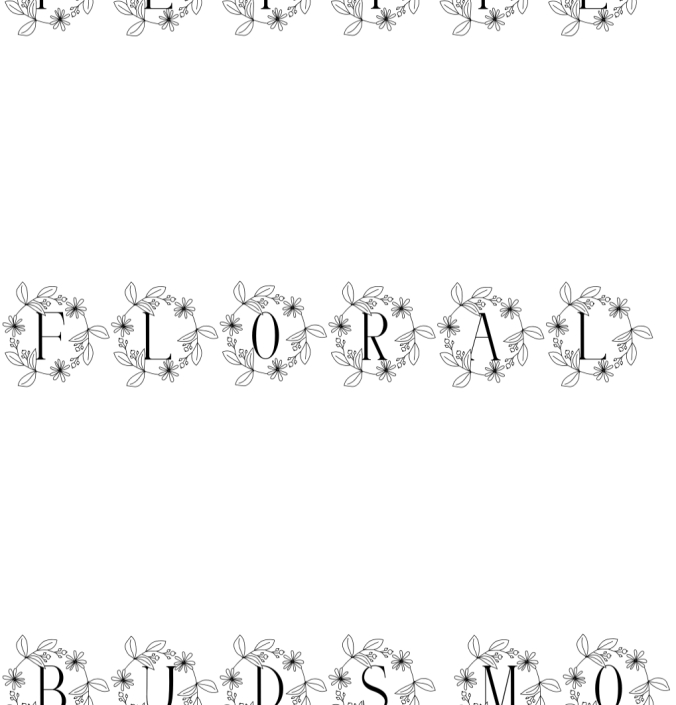 Petite Floral Buds Monogram Font Preview