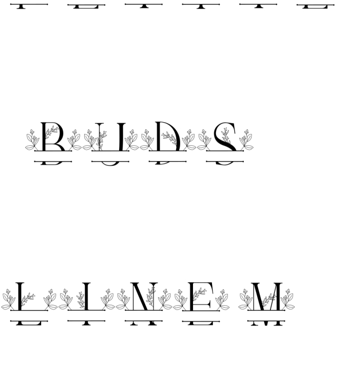 Petite Buds Line Monogram Font Preview