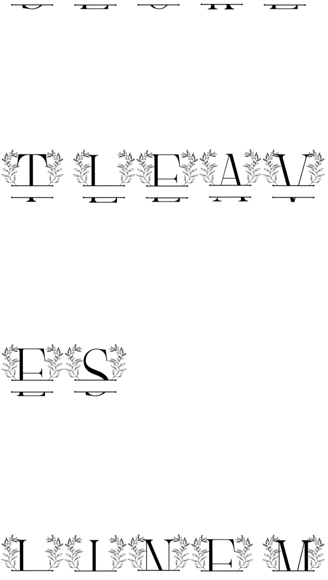 Secret Leaves Line Monogram Font Preview