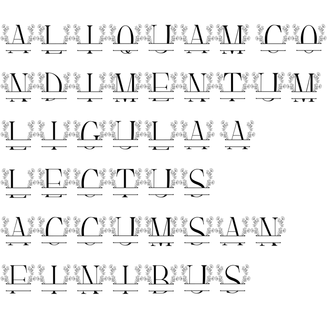 Sweet Bloom Line Monogram Font Preview