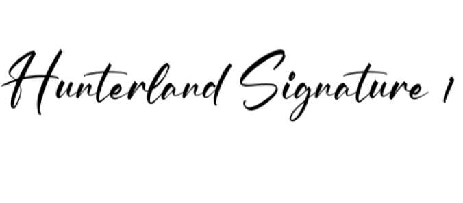 Hunterland Signature Font Preview