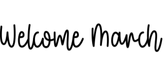 Welcome March Font Preview